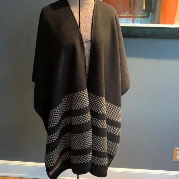 Ike Behar black tan print bands reversible wrap OS - Picture 1 of 9